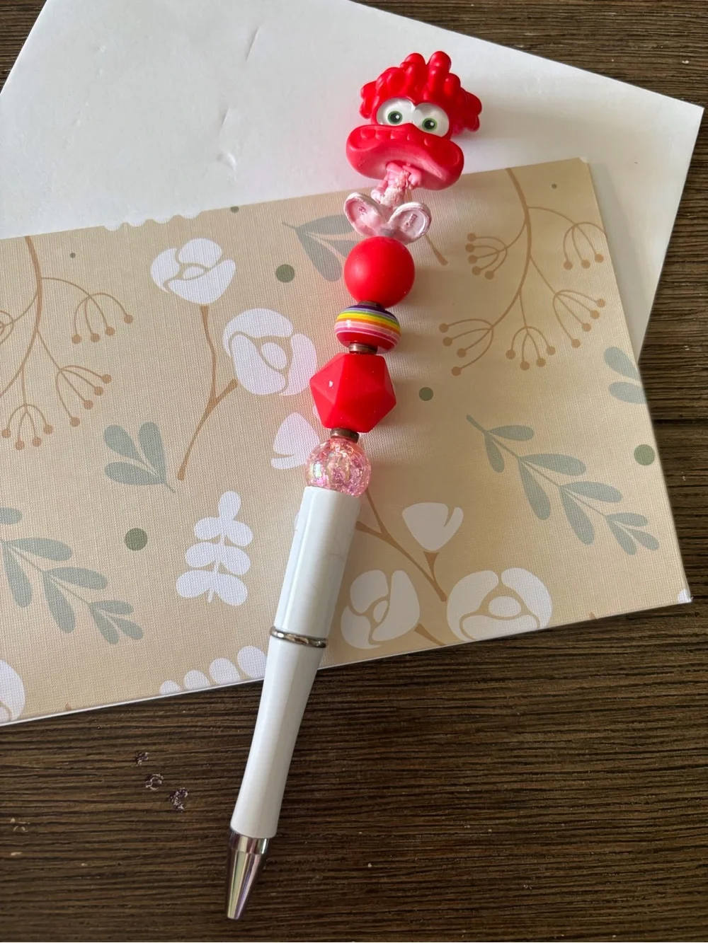 Disney Doorables: Inside Out: Anxiety dual color handmade beaded pen